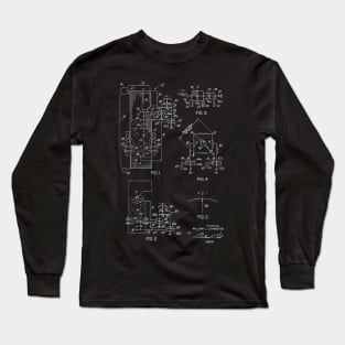 Detecting the Presence of Flame in a Combustion Chamber Vintage Patent Hand Drawing Long Sleeve T-Shirt